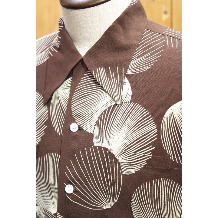 デュークカハナモク DK39450 デュークスシェルハワイアンシャツ ブラウン ブラック sunsurf | SUN SURF | 01