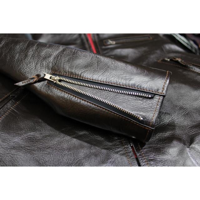 ⭐︎美品⭐︎フラット ヘッド ホースハイド シングルジャケット ダークブラウン 2026年最新】THE FLAT HEAD メンズ シングルライダースの人気アイテム