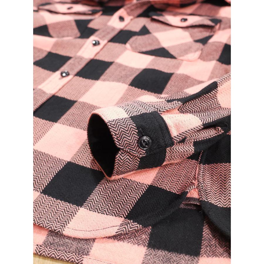 フラットヘッド　ネルシャツ　ブロックチェック　ピンク　FLAT HEAD レア フラットヘッド ネルシャツ ブロックチェック ピンク FLAT HEAD