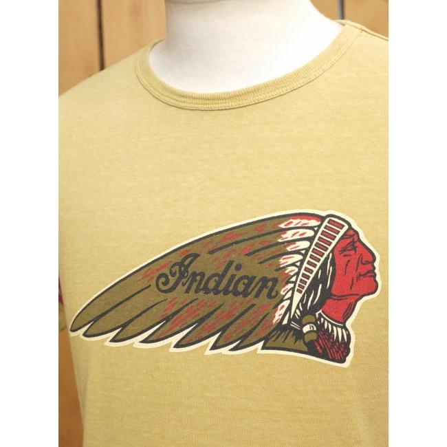 インディアンモトサイクル Indian Motocyle ヘッドマーク袖ラインTシャツ　イエロー　IC-2268｜craft-ac｜02