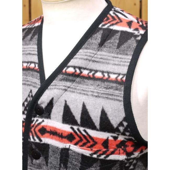 THE FLAT HEAD ブランケット ネイティブ ベスト コンチョ The Flat Head ダッパーズ ネイティブパターンブランケット