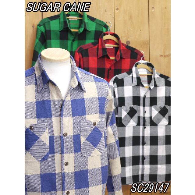 SUGAR CANE シュガーケーン ツイルチェック 長袖ネルワークシャツ