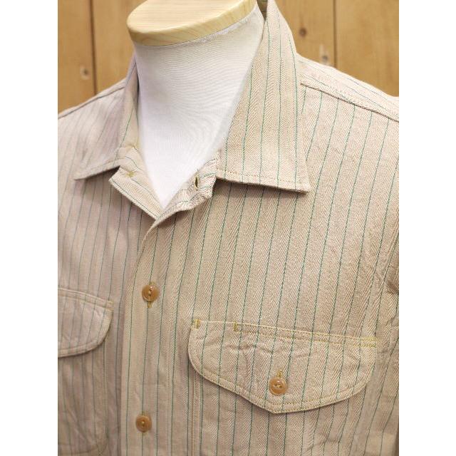 SUGAR CANE シュガーケーン コークストライプワークシャツ ベージュ 