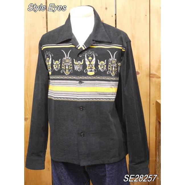 Style Eyes 黒シャツ SUGAR CANE Sサイズ SUGAR CANE スタイルアイズ SE28257 アフリカンマスクコーディ