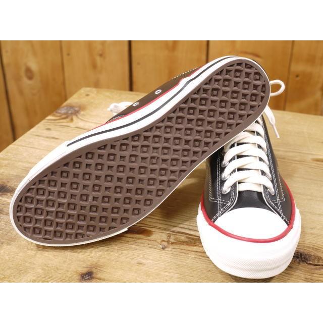 フラットヘッド レザースニーカー ホワイト レッド ブラック SNK-01HS