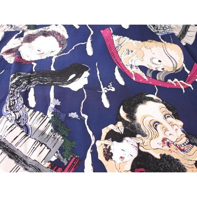 サンサーフ×北齋 百物語 レーヨンシャツ ネイビー オフホワイト SS37653 サンサーフ アロハシャツ 北斎 | SUN SURF | 02