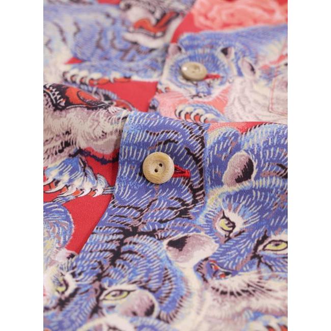 サンサーフ SS38201 スペシャルエディション 百虎 アロハシャツ レーヨンシャツ ブラック　レッド　ネイビー | SUN SURF | 10