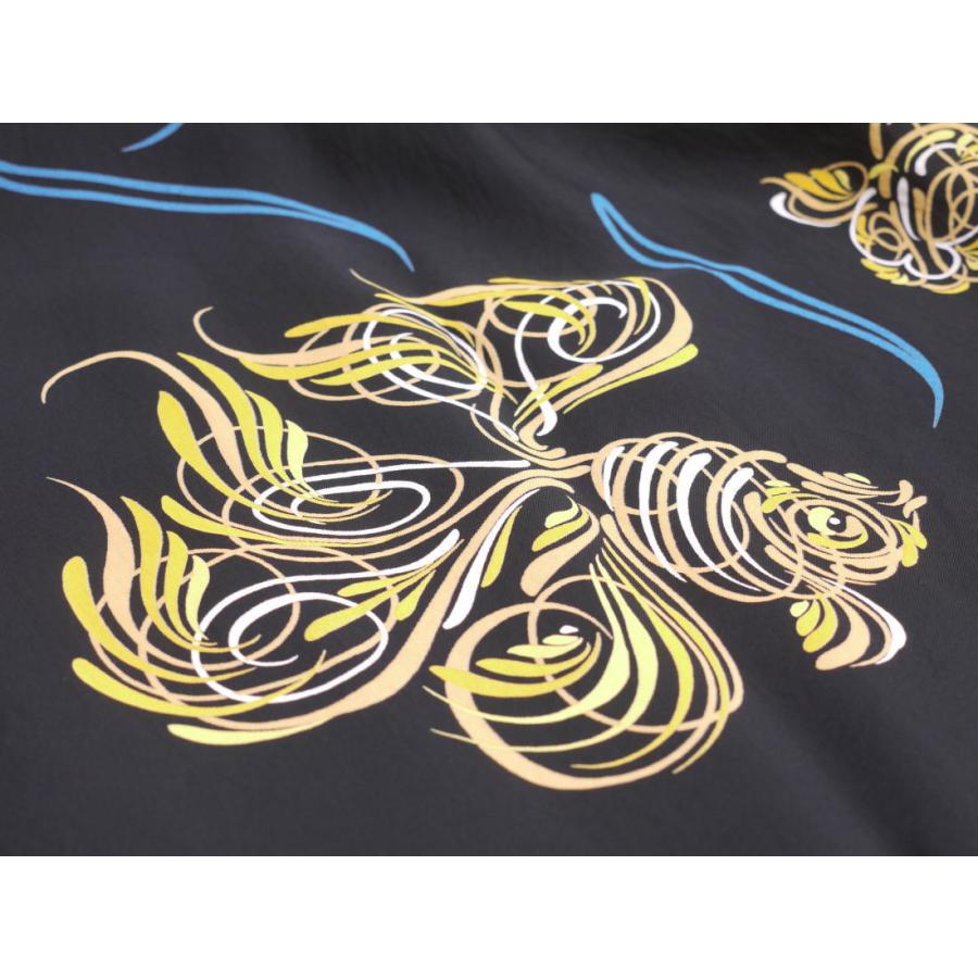 サンサーフ  GOLD FISH BOWL by KEN THE FLATTOP ピンストライプハワイアンシャツ ネイビー ホワイト ブラック SS38718 SUN SURF | SUN SURF | 03