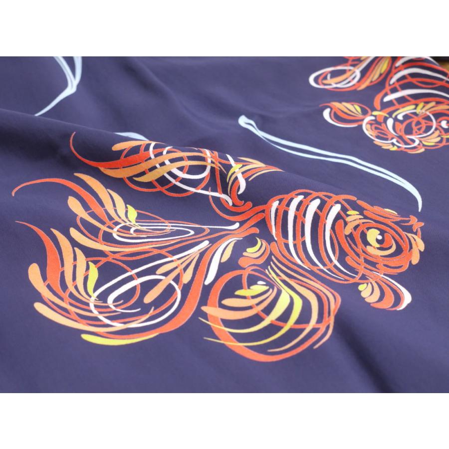 サンサーフ  GOLD FISH BOWL by KEN THE FLATTOP ピンストライプハワイアンシャツ ネイビー ホワイト ブラック SS38718 SUN SURF | SUN SURF | 01