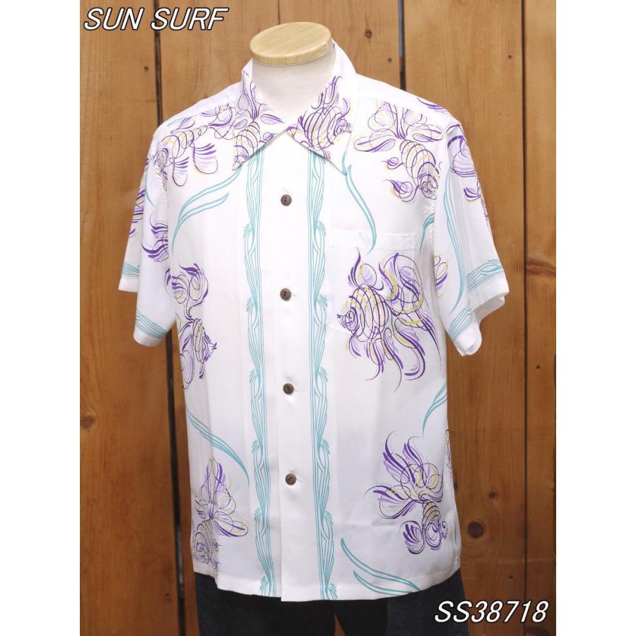 サンサーフ  GOLD FISH BOWL by KEN THE FLATTOP ピンストライプハワイアンシャツ ネイビー ホワイト ブラック SS38718 SUN SURF | SUN SURF | 08