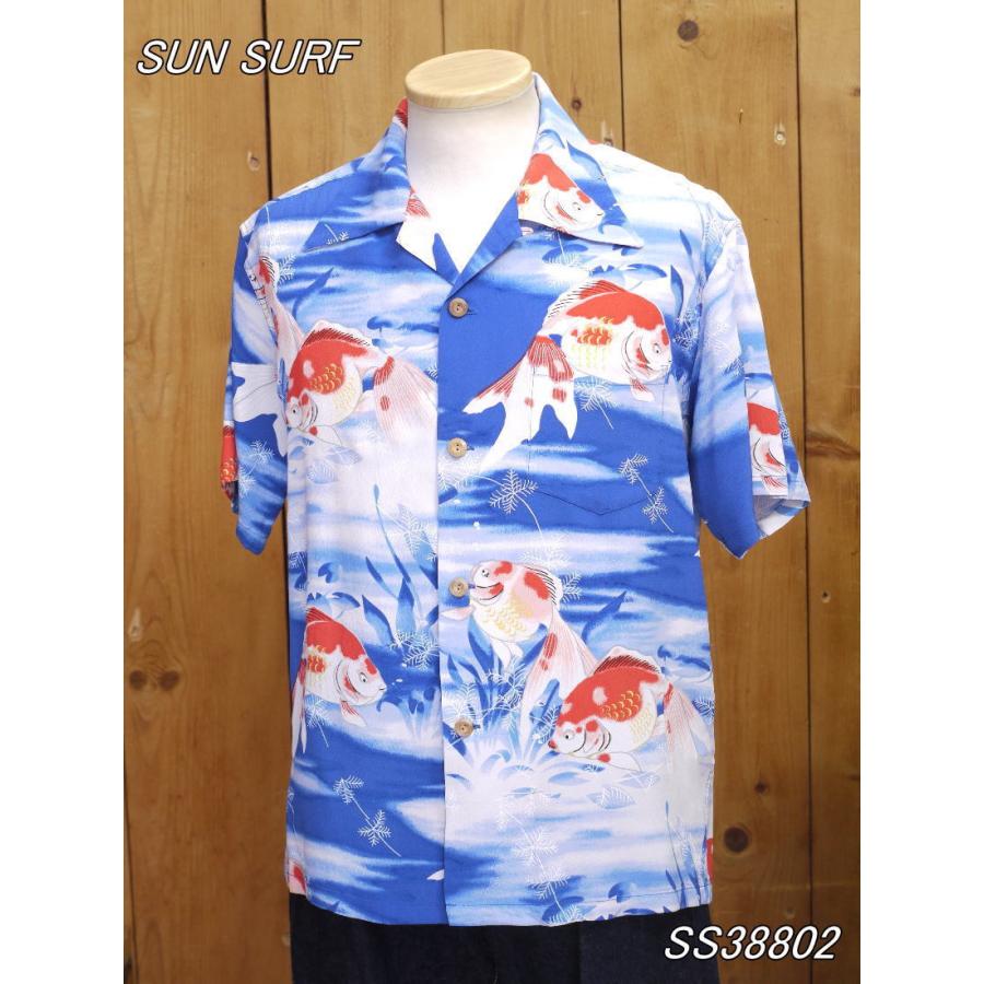 サンサーフ SS38802 GOLD FISH レーヨンハワイアンシャツ ネイビー ブラウン オレンジ SUN SURF | SUN SURF | 04