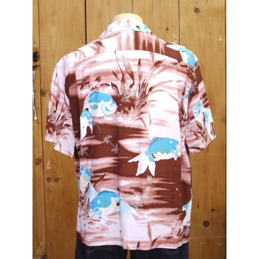 サンサーフ SS38802 GOLD FISH レーヨンハワイアンシャツ ネイビー ブラウン オレンジ SUN SURF | SUN SURF | 15