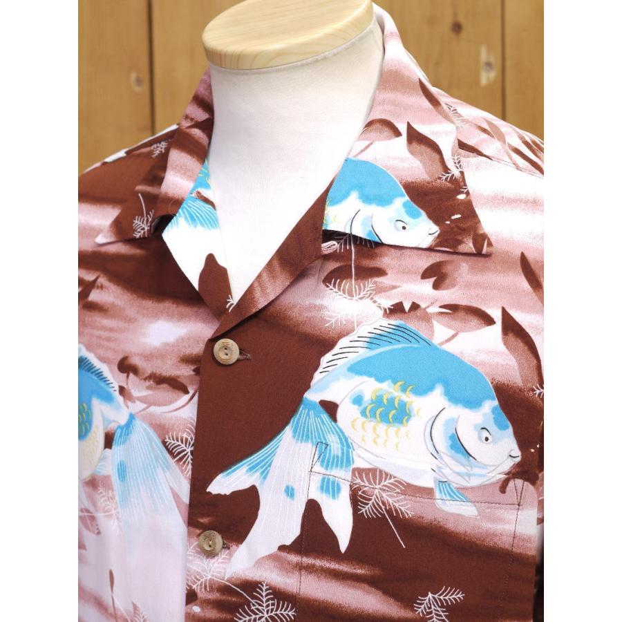 サンサーフ SS38802 GOLD FISH レーヨンハワイアンシャツ ネイビー ブラウン オレンジ SUN SURF | SUN SURF | 16