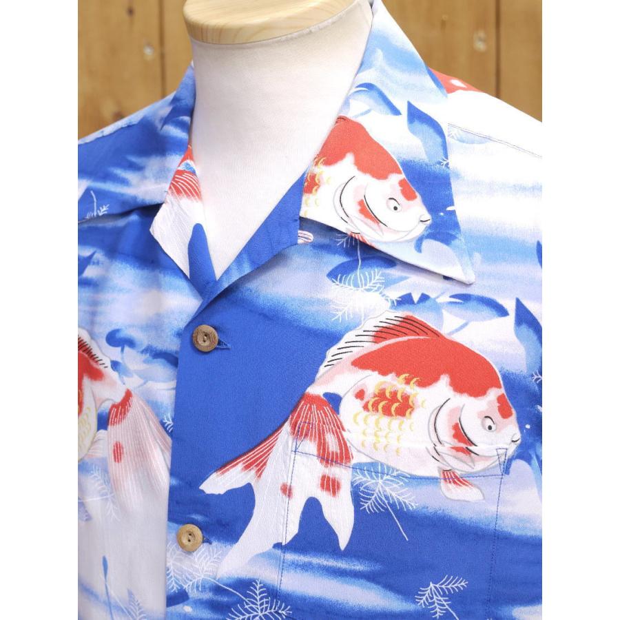 サンサーフ SS38802 GOLD FISH レーヨンハワイアンシャツ ネイビー ブラウン オレンジ SUN SURF | SUN SURF | 06