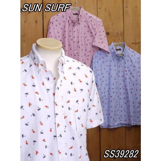 サンサーフ SS39282 フラダンサーオックスフォードボタンダウンシャツ ホワイト ブルー レッド | SUGAR CANE
