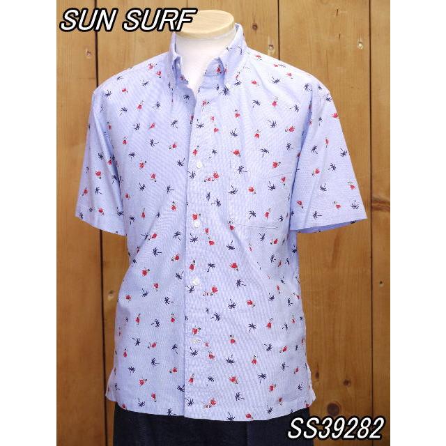 サンサーフ SS39282 フラダンサーオックスフォードボタンダウンシャツ ホワイト ブルー レッド | SUGAR CANE | 14