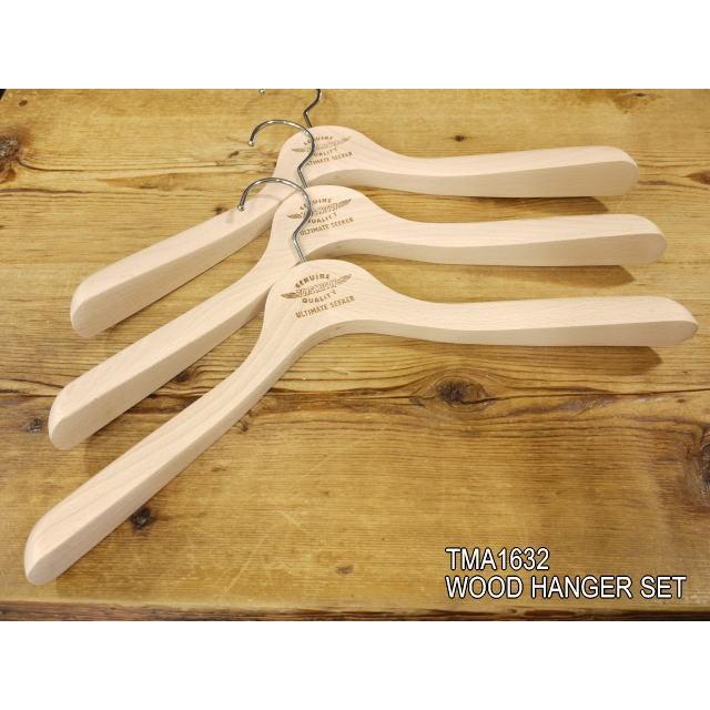h*4様 リアルマッコイズ ハンガー 3本セット 再入荷！！厚みのある天然無垢材のハンガー3本セット