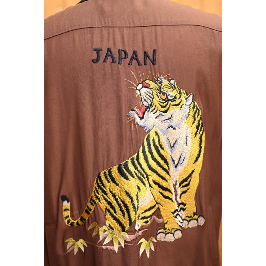 希少　テーラー東洋 虎刺繍 アロハシャツ　ボウリングシャツ TAILOR TOYO テーラー東洋 スカシャツ “ROARING TIGER” 虎柄ボーリング