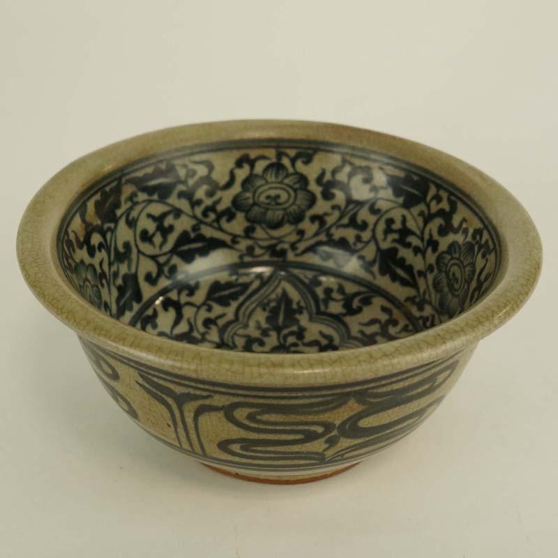 タイ 14世紀宋胡禄 サンカローク窯 ワンカローク窯 茶色陶器 サンカローク焼きの茶碗 陶器 タイ製 宋胡禄 すんころく アジアン