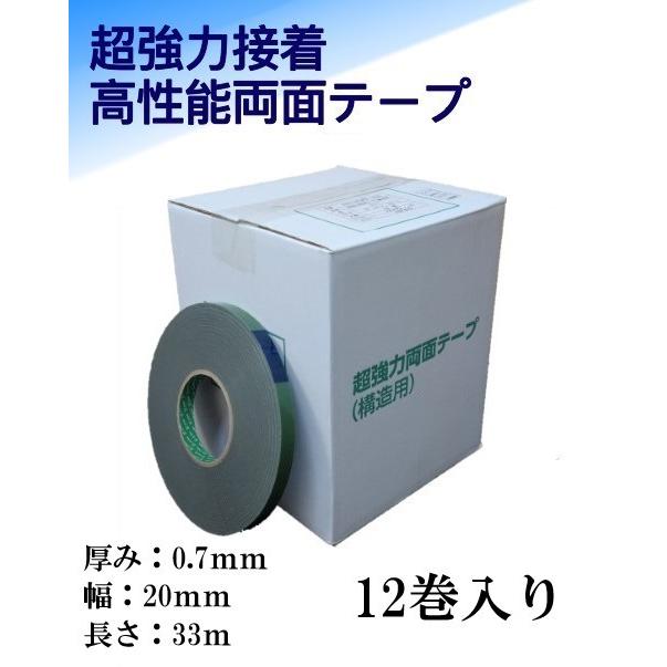 清和産業 構造用両面テープ SSD-07GPT 20mm幅×33ｍ巻き 1ケース 12巻入り