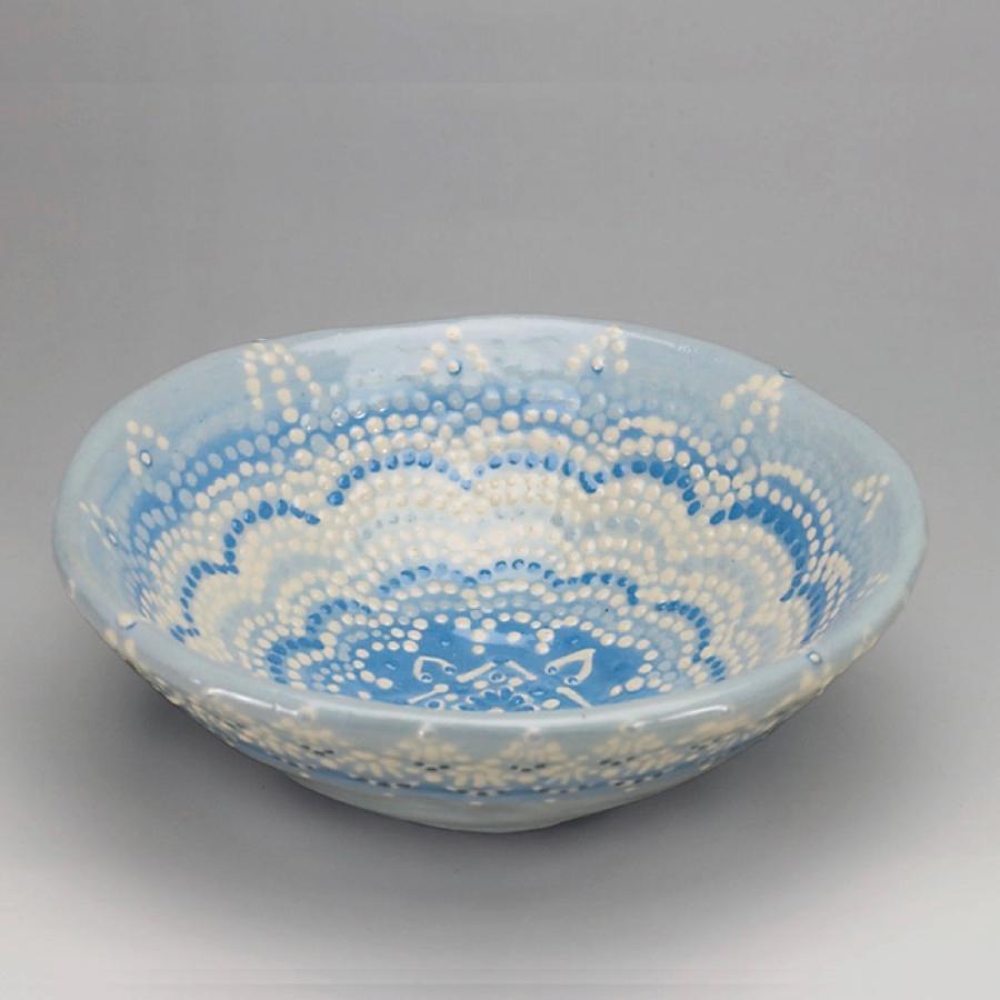 茶道具　淡青釉　水芭蕉　平茶碗　吉村楽入　楽入窯 茶道具 淡青釉 水芭蕉 平茶碗 吉村楽入 楽入窯 茶道具 淡青釉