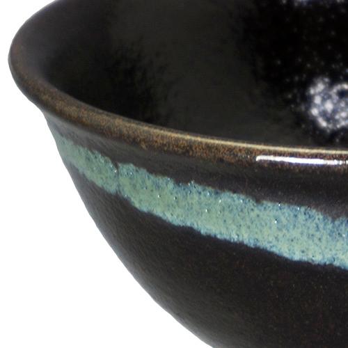 和食器 龍門司焼 茶碗 小 10.5cm 黒釉青流｜craft-japan｜02