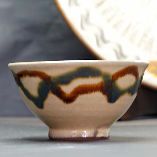 龍門司焼 和食器 龍門司焼 茶碗 中 12cm 三彩 : うつわの店 クラフトなかつか