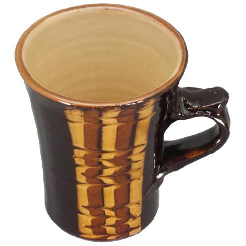 和食器 布志名焼 湯町窯 マグカップ 小 180cc 鶉紋濃茶 艷飴釉