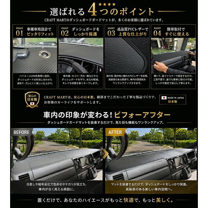 ハイエース 200系 標準ボディ ダッシュボードマット ガードマット