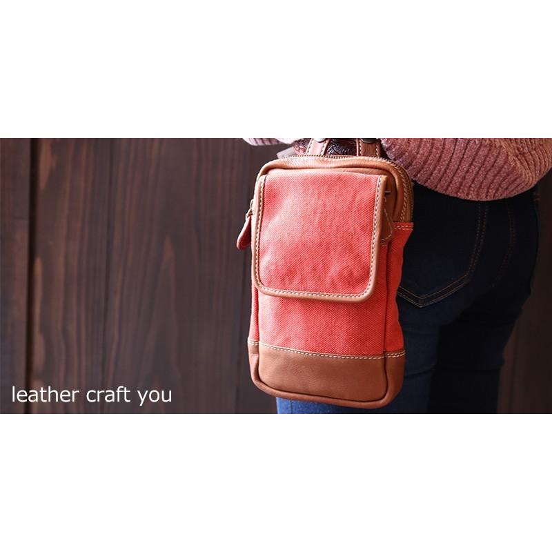 レザークラフト優 メンズウエストポーチ ヒップバッグ アイコスケース