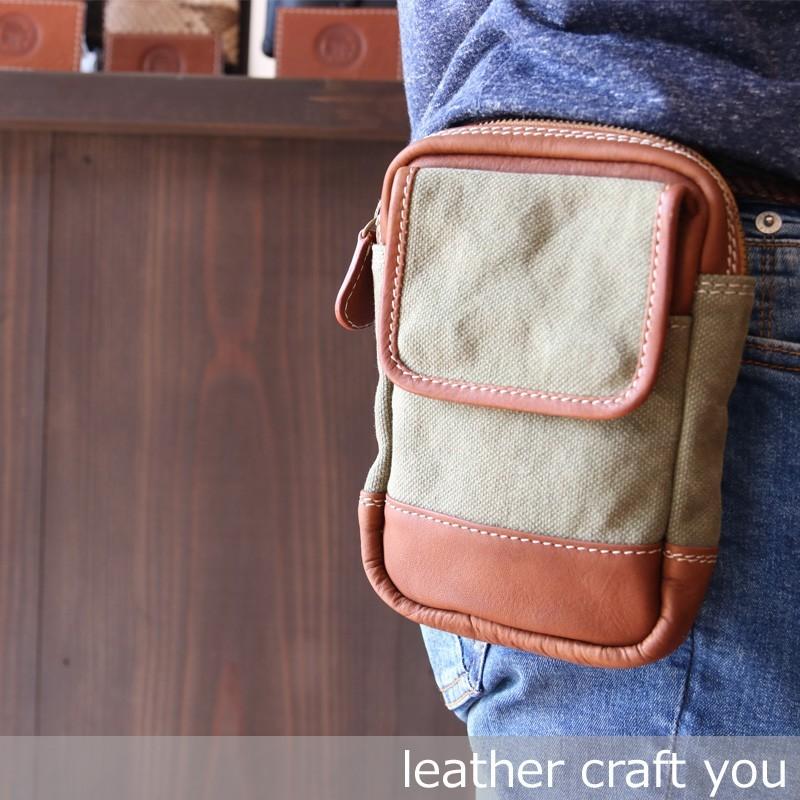 レザークラフト優 メンズウエストポーチ ヒップバッグ アイコスケース