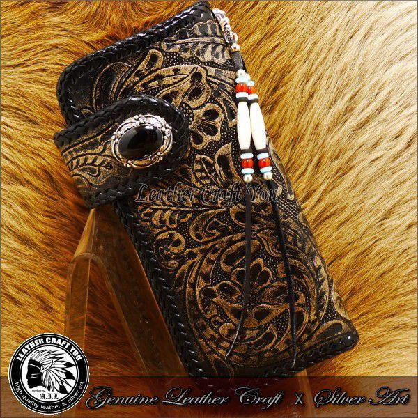 ボーンビーズ/ハンドメイド/レザーウォレット ウォレットチェーン の