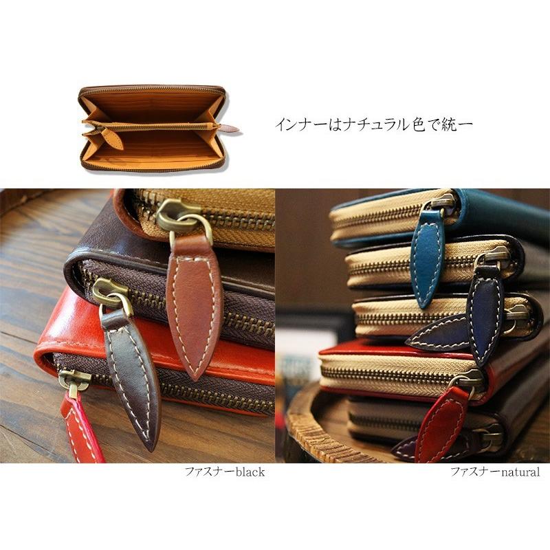 レザークラフト優 財布 長財布 革財布 英国プルアップレザー ラウンド