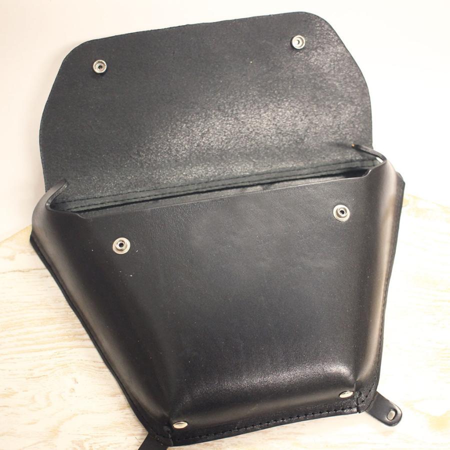 SR400専用レザーサイドバッグ（薄型・純正対応タイプ）黒 : crafta