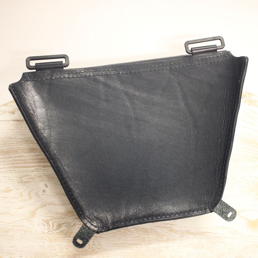 SR400専用レザーサイドバッグ　シングルベルト（薄型・純正対応タイプ）黒_2