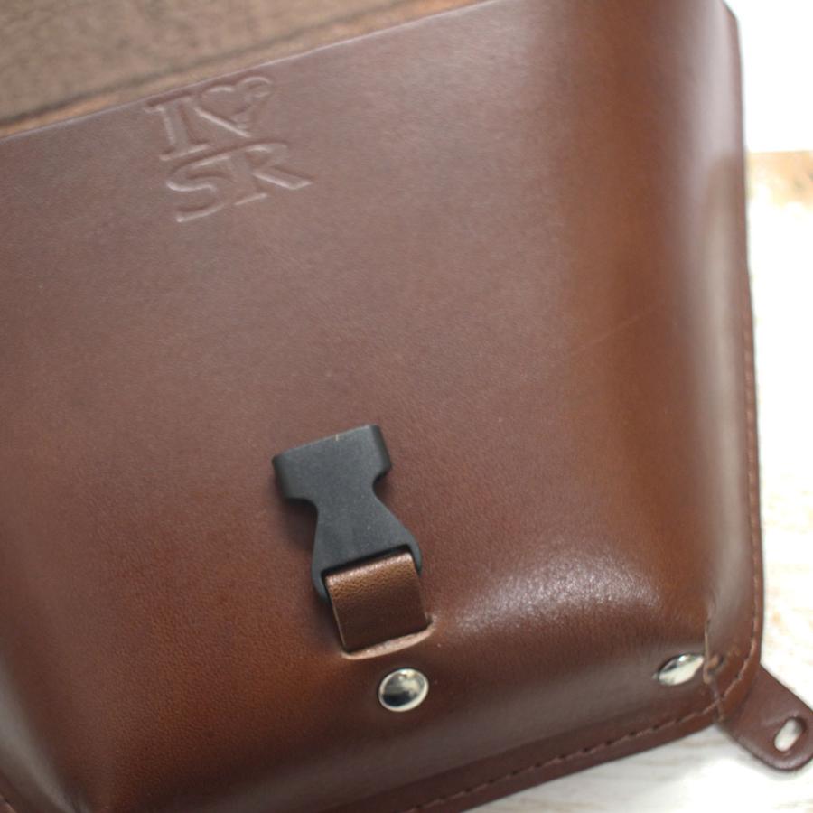 SR400専用レザーサイドバッグ　シングルベルト（薄型・純正対応タイプ）焦げ茶｜crafta-leather｜05