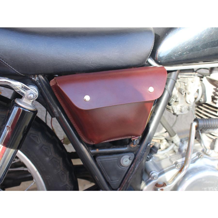 SR400/500専用レザーサイドバッグ 焦げ茶 左右SET可 革 : crafta shop