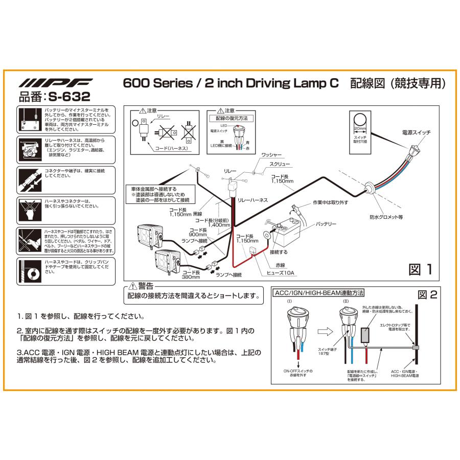 IPF』600 シリーズ 2インチ キューブ ドライビングランプ S-632