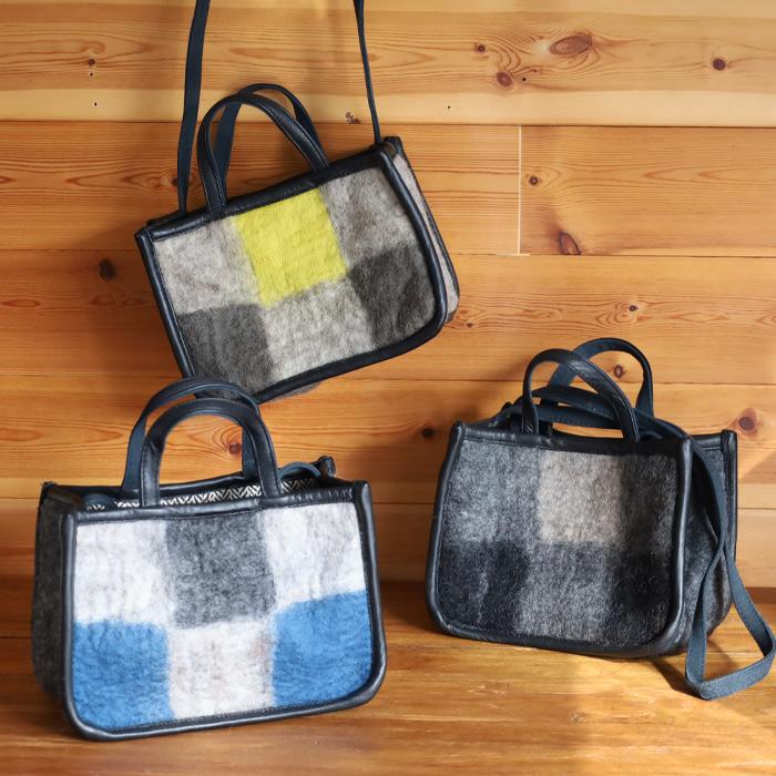 フェルト＊ミニバック  No.3 People Tree（ピープルツリー） フェルトバッグ トートバッグ