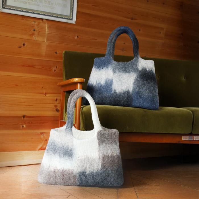 ENA KUAM (エナクアム) フェルト トート バッグ ミネラルミックス