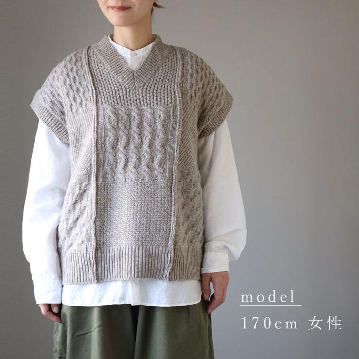 ☆新品☆ NARU ニットベスト レディース NARU FACTORY(ナル ファクトリー) ナチュラルカラー ウール ニット