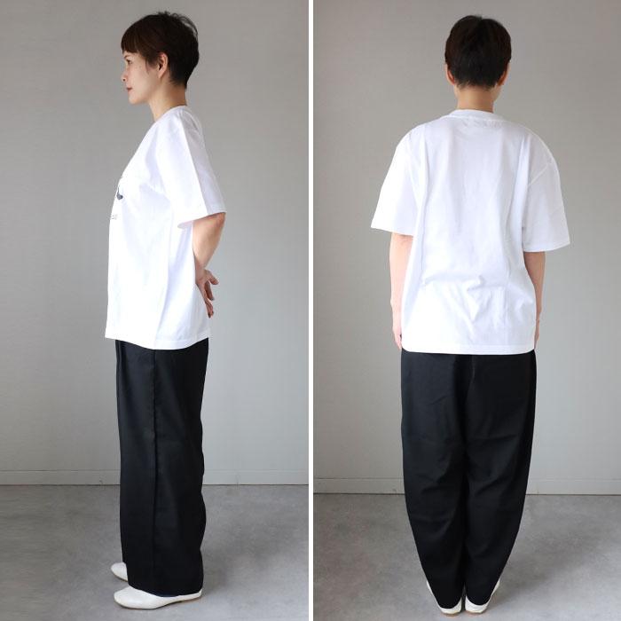 HARVESTY(ハーベスティ) イワサトミキ プリントボックス Tシャツ CAT-1 レディース /岡山 倉敷 児島 定番服 ブランド イラスト 半袖 ゆったり 猫 シンプル 春 夏の画像