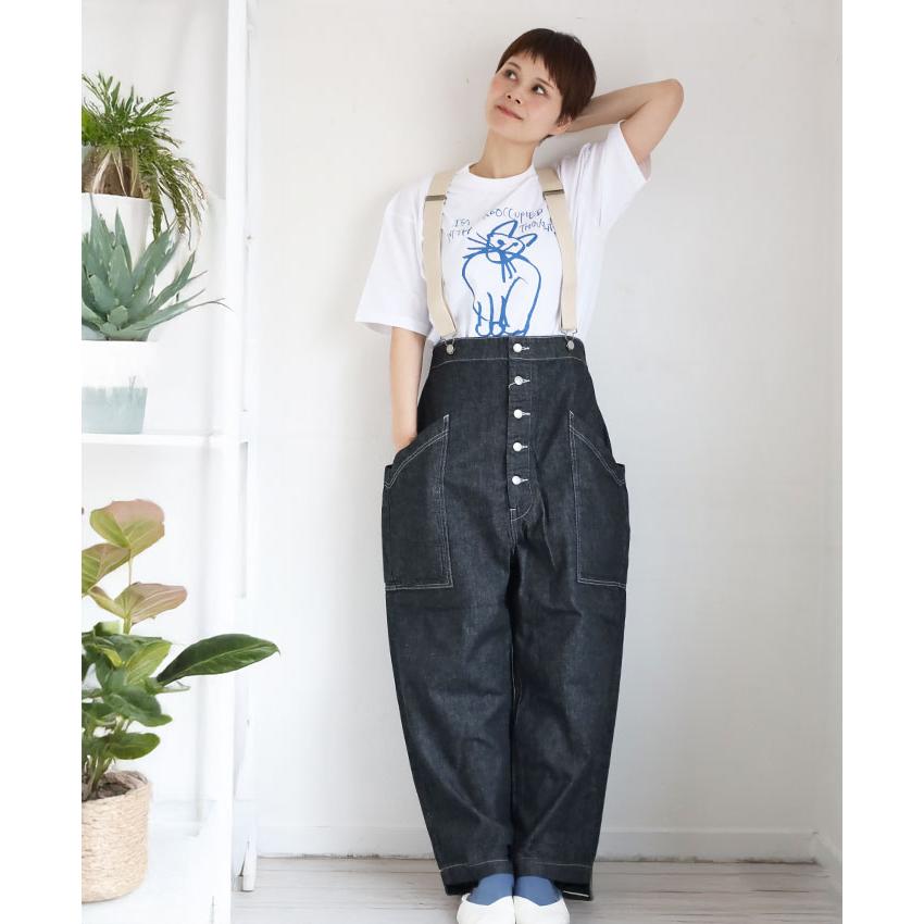 HARVESTY(ハーベスティ) イワサトミキ プリントボックス Tシャツ CAT-2 レディース /岡山 倉敷 児島 定番服 ブランド イラスト 半袖 ゆったり 猫 シンプル 春 夏の画像