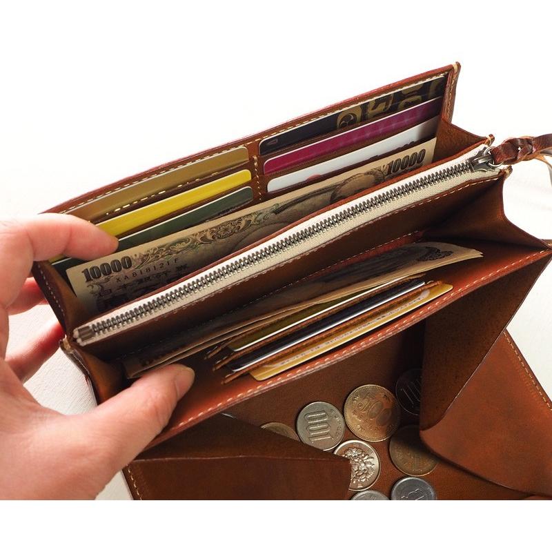 annak（アナック） 栃木レザー ギャルソンロングウォレット レッド/長