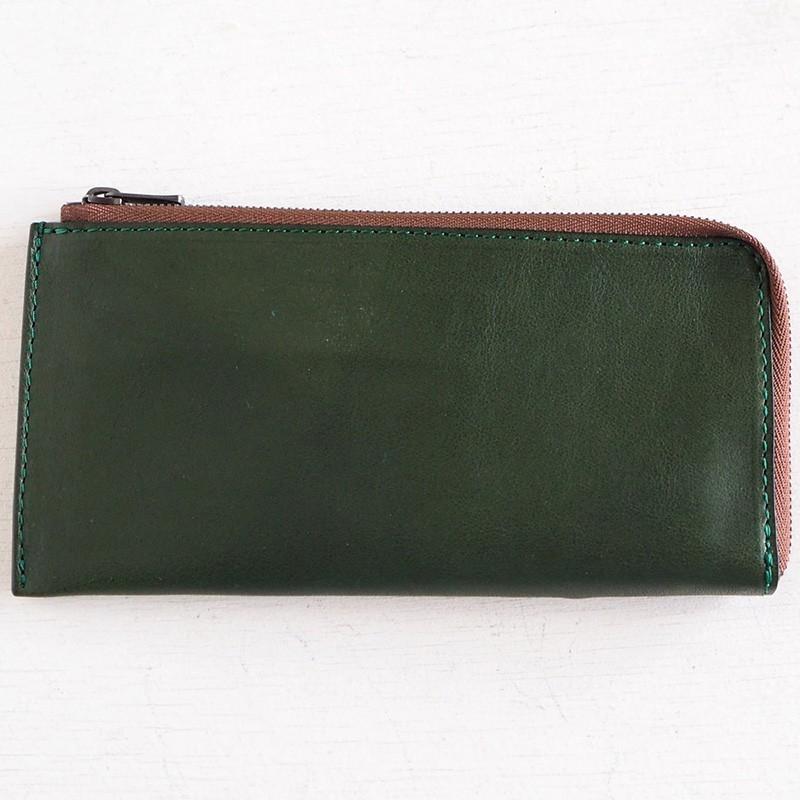 annak（アナック） 栃木レザー L字長財布 スリムウォレット グリーン