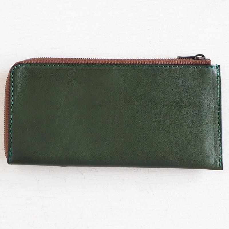 annak（アナック） 栃木レザー L字長財布 スリムウォレット グリーン