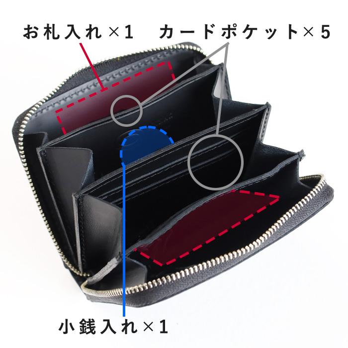 annak（アナック） コンパクトラウンドジップ財布 姫路レザー ブラック