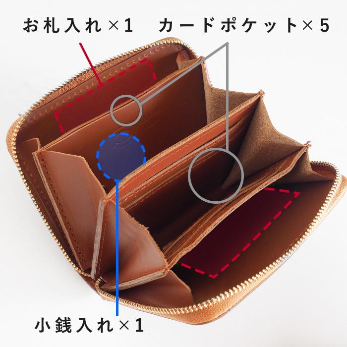 annak（アナック） コンパクトラウンドジップ財布 姫路レザー ゴールド
