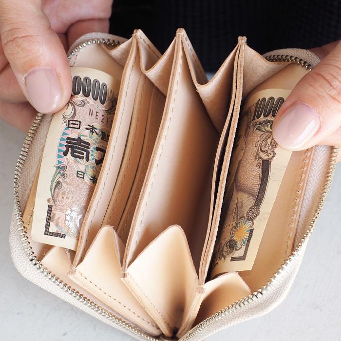 annak（アナック） コンパクトラウンドジップ財布 栃木レザー ピンク