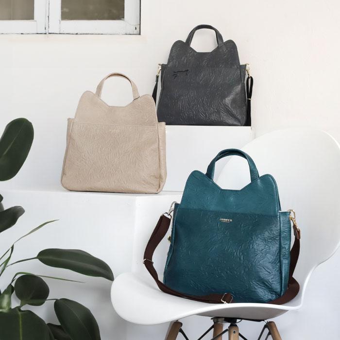 aoneco アオネコ  本革 2wayショルダーバッグ　チャコールグレー aoneco(アオネコ) 2WAY ショルダー バッグ レディース / 保護猫 支援